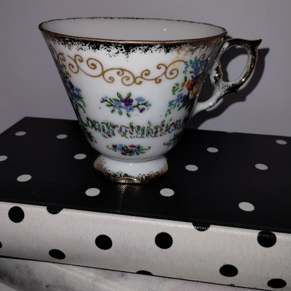 Floral Gold Trim Teacup